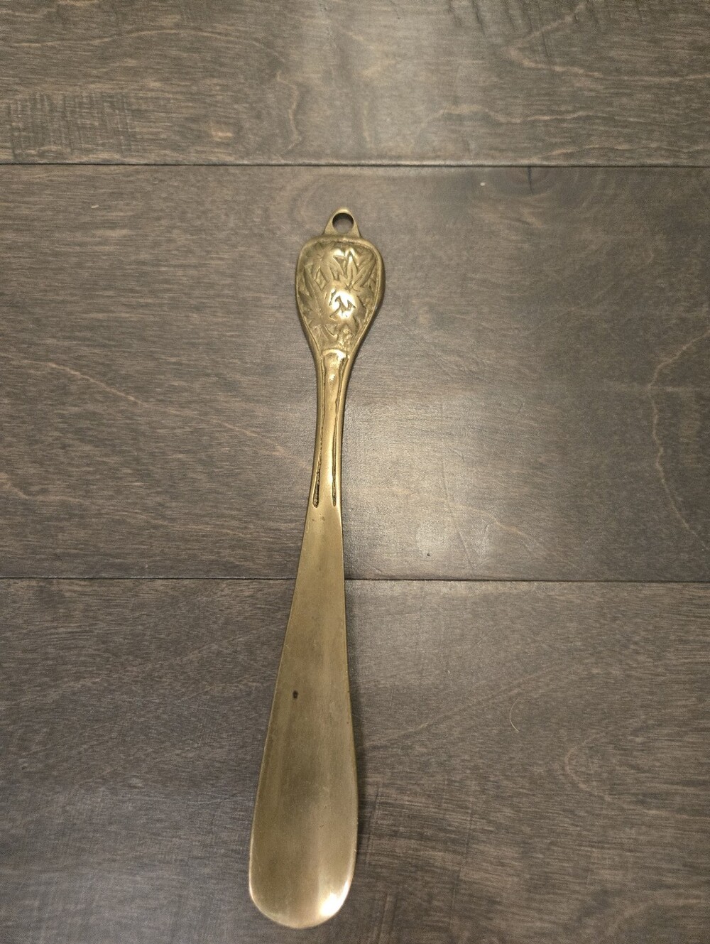 Vintage Solid Brass Shoehorn 8" Long Handled Heavy Cast Boot Horn Made in India